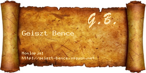 Geiszt Bence névjegykártya